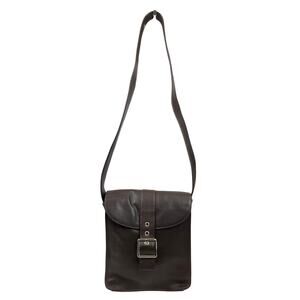 Fossil Brown Leather Crossbody Bag Buckle Flap Small Shoulder Purse Y2K